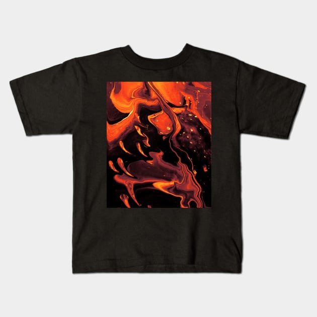 Ghosts - Lava Color Acrylic Pour Kids T-Shirt by dnacademic